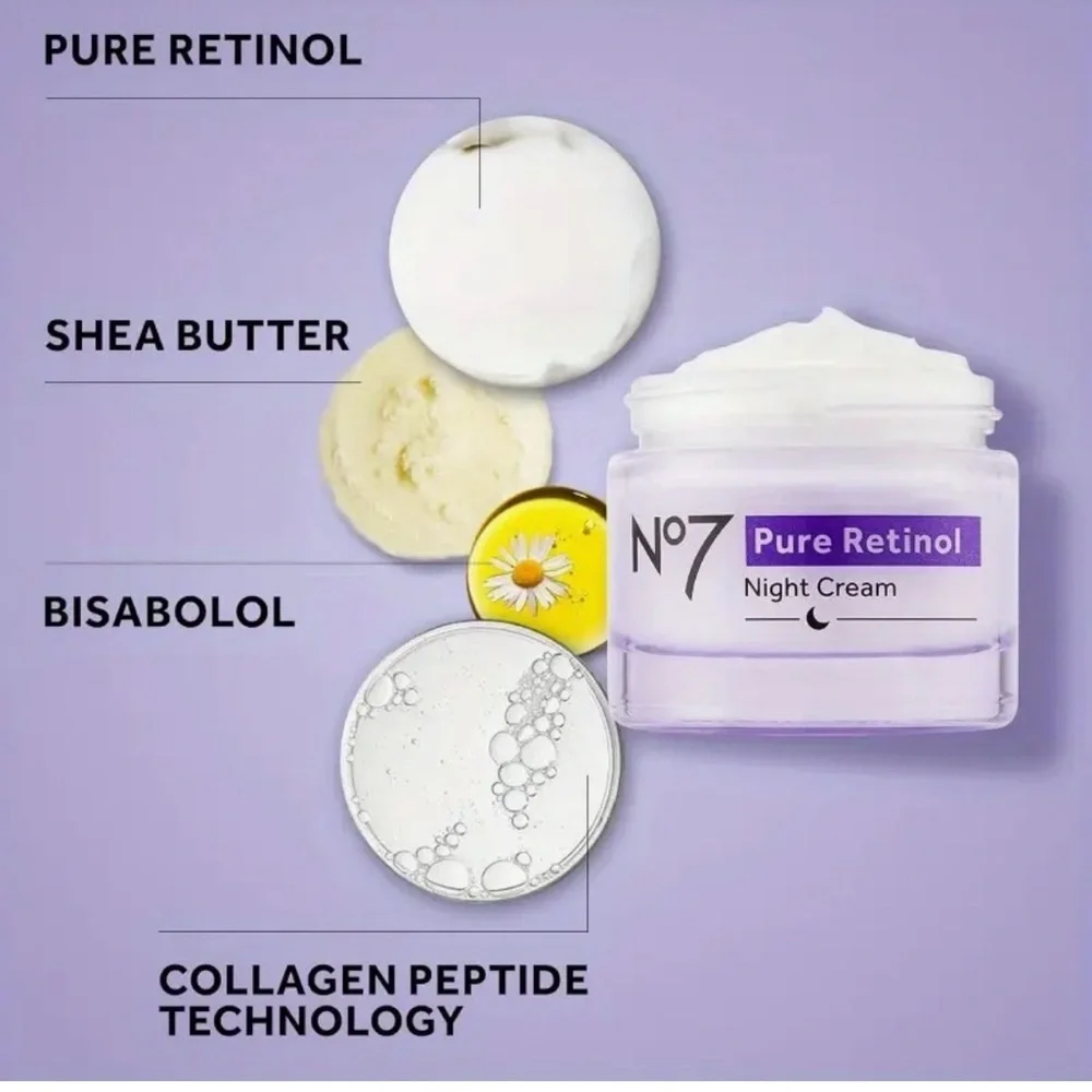 No7 Pure Retinol Night Repair Cream With Collagen Technology New In Box - Picture 2 of 8
